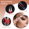 4-Piece Stainless Steel Eyebrow Tweezers with Slanted Tip & LED Light for Women & Men view 3
