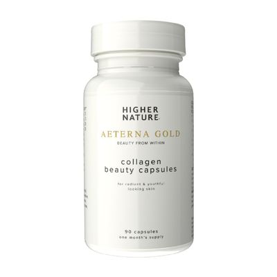 Higher Nature - terna Gold Collagen Beauty Capsules - 10 Skin Loving Ingredients - Hydrolysed Marine Collagen - Vitamin C - Responsibly Sourced - 90 Capsules