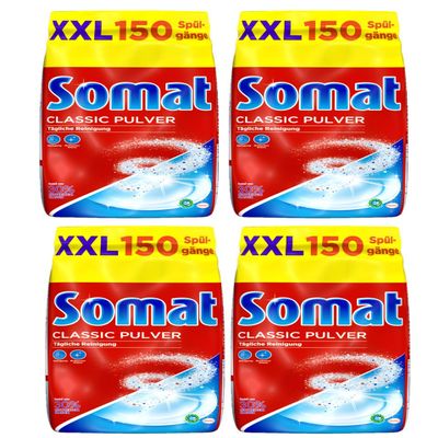 Somat Classic Dishwasher Powder for Daily Cleaning, Pack of 4 (4 x 3 kg)