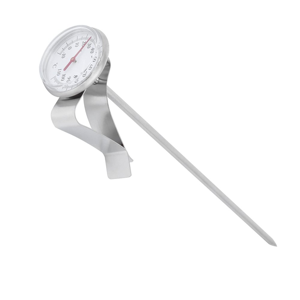 Cikonielf Thermometer Adjustable Hanging Coffee Foaming Thermometer Temperature Gauge With Clip Kitchen Tools With Temperature Humidity Monitor(Long Type)