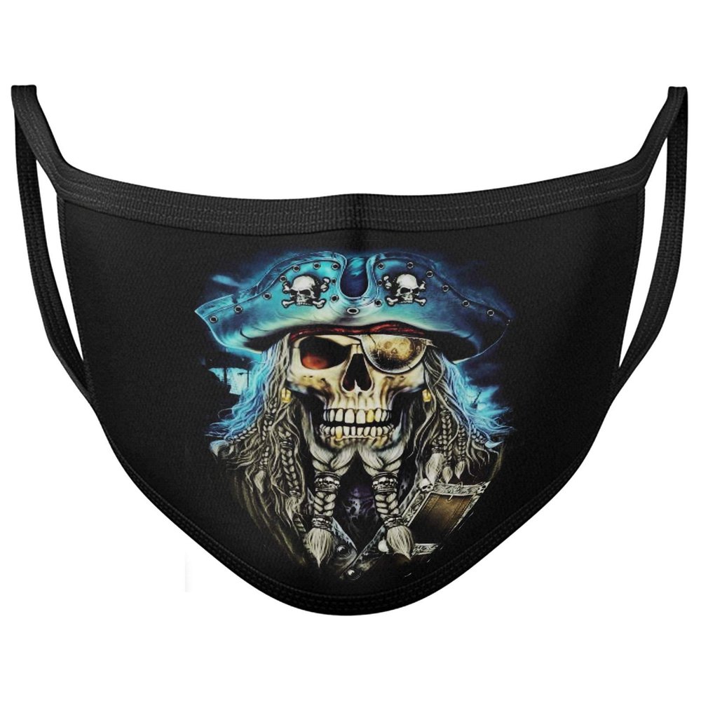 Darkwear Skull Dragon Horse Spiral Punk Tribal Roses Blood rose Face Mask Covering Reusable Washable Fashion Mask (CROSS BONES)