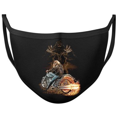 Darkwear Skull Dragon Horse Spiral Punk Tribal Roses Blood rose Face Mask Covering Reusable Washable Fashion Mask (HELL RIDER)