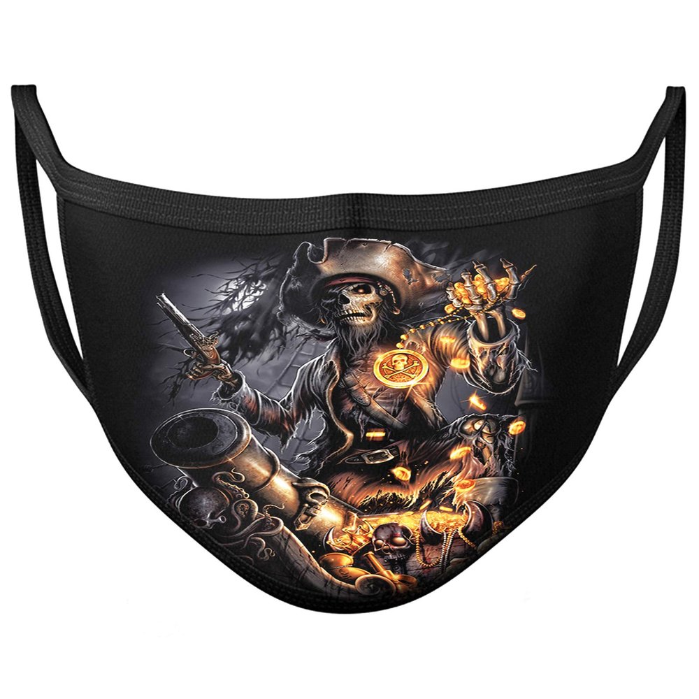 Darkwear Skull Dragon Horse Spiral Punk Tribal Roses Blood rose Face Mask Covering Reusable Washable Fashion Mask (PIRATE CAPTAIN)