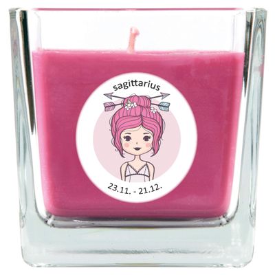 HS Candle Sagittarius Zodiac Scented Candle Lavender in Candy Jar (Sagittarius) - Many Designs to Choose From - 190 g - Burning Time up to 50 Hours