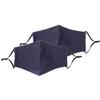 Cello Navy Face Mask - Pack of Two - Breathable Cotton - Fitted Filter Option - Adjustable Ear Loops - Durable - Reusable - Metal Nose Piece to Hug Face for Comfort - Washable