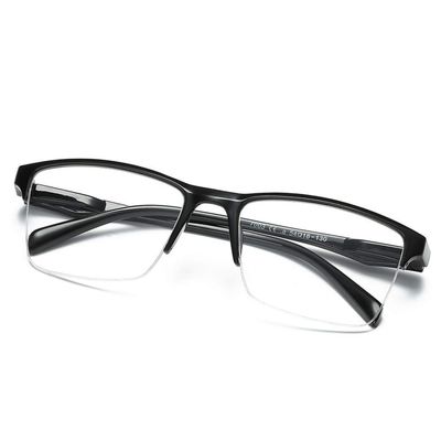 2020 New Reading Glasses, Half-Frame Ultra-Light Resin, Large-Frame Unisex, Anti-Blue Light for Men and Women, Simple, Stylish, Light and Comfortable