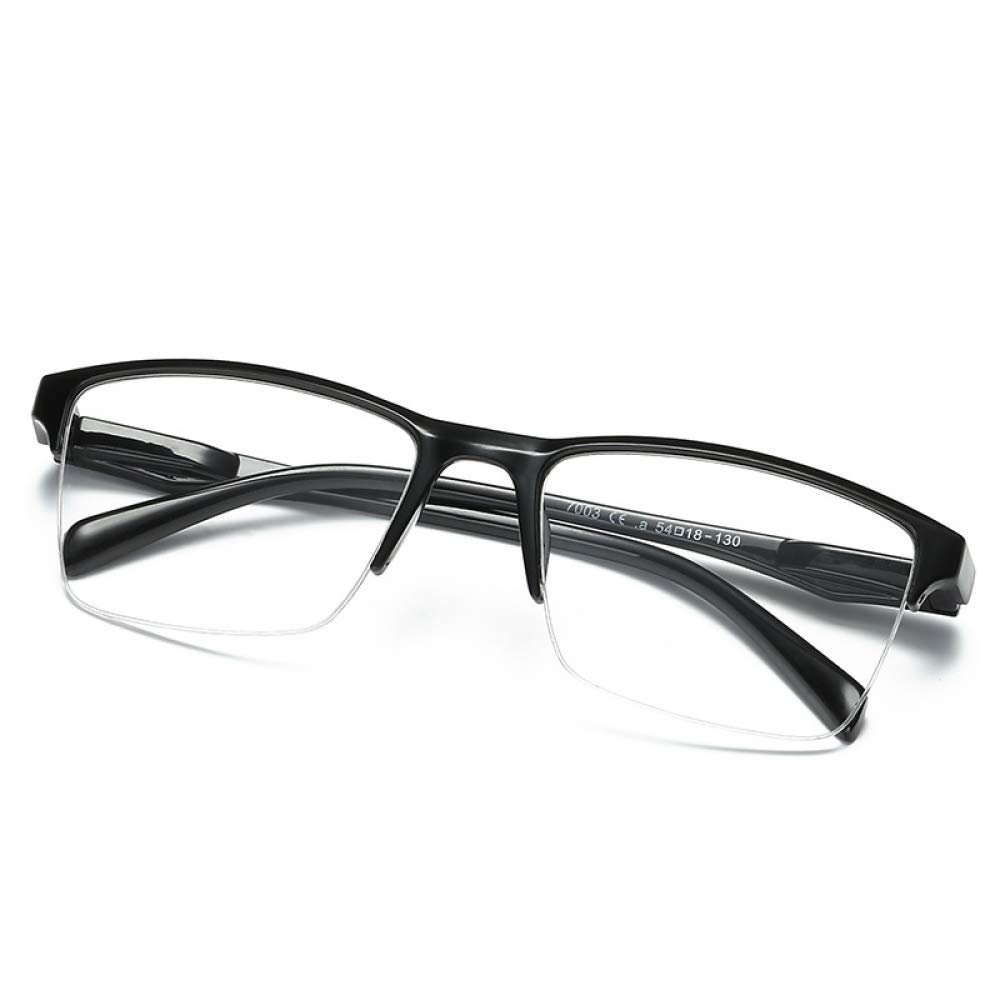 2020 New Reading Glasses, Half-Frame Ultra-Light Resin, Large-Frame Unisex, Anti-Blue Light for Men and Women, Simple, Stylish, Light and Comfortable
