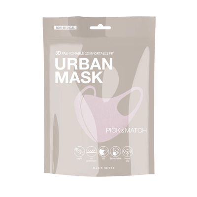 Basic Sense 3D Washable Reusable Thick Reinforced Plain Face Coverings Masks (Baby Pink)