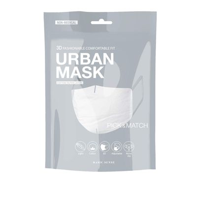 Basic Sense 100% Cotton Washable Reusable Skin Friendly Plain Face Coverings Masks (White)