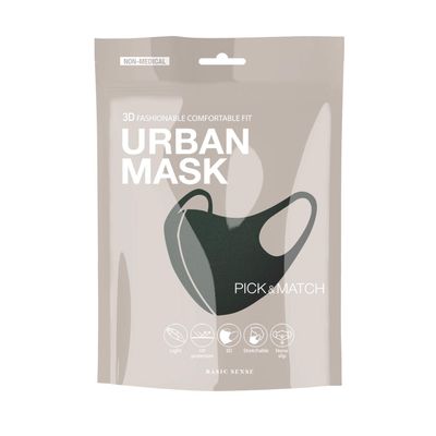 Basic Sense 3D Washable Reusable Thick Reinforced Plain Face Coverings Masks (Hunter Green)
