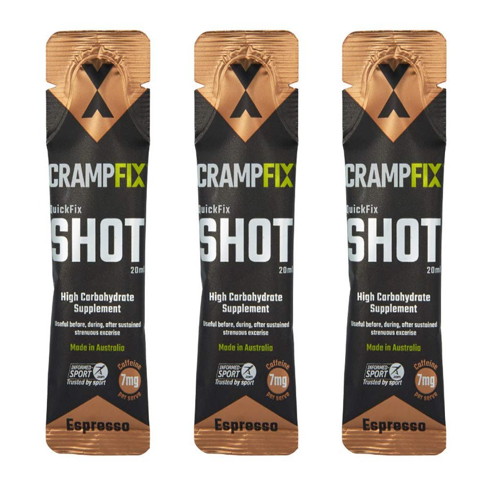 Crampfix QuickFix Shot Sachets - Fast & Effective Relief from Muscle Cramp (3 x 20ml Packets) (Espresso)
