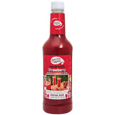Master of Mixes Cocktail Mixers | Strawberry | 1 Litre | Cocktails in seconds | Just add Alcohol | Makes 10 cocktails per bottle | Drinks Mix | Slushie Mix