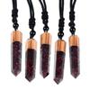 mookaitedecor Garnet Crystal Point Pendent Necklace for Women Men, Resin Healing Crystal Chip Necklace Red Crystal Pendulum Necklace Hexagonal Semi Precious Stone Reiki Chakra Spiritual Gift view 3