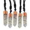 mookaitedecor Labradorite Crystal Point Pendent Necklace for Women Men, Resin Healing Crystal Chip Necklace Grey Crystal Pendulum Necklace Hexagonal Semi Precious Stone Reiki Chakra Spiritual Gift view 3