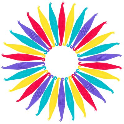 30 Pcs Braces Elastic Placers, Disposable Plastic Elastic Band Placement Tool for Braces Care, Multicolored Oral Care Accessory