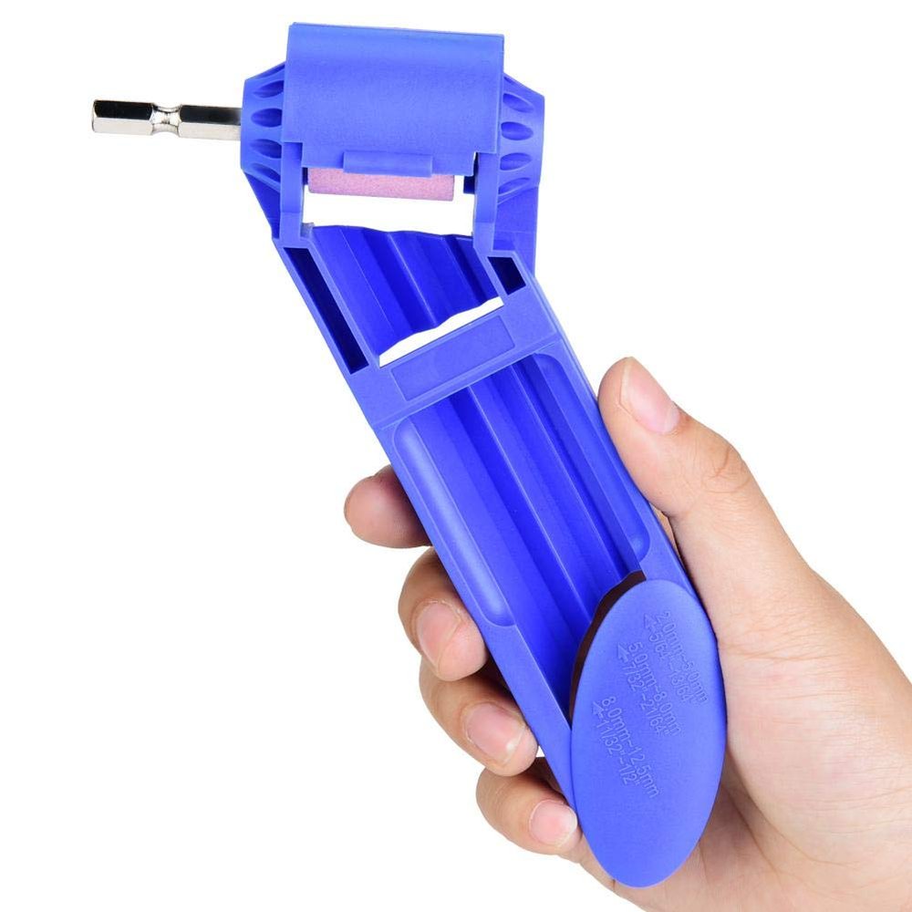 1Pcs Blue Corundum Specialize Drill Bit Sharpener with Electric Screwdriver Drill Spanner for Sharpening Twist Drill Bits