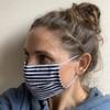 Pack Of Four Navy And White 100% Cotton Face Mask, Pack of facemasks, Reusable facemasks, Washable Facemasks, Patterned facemask view 4