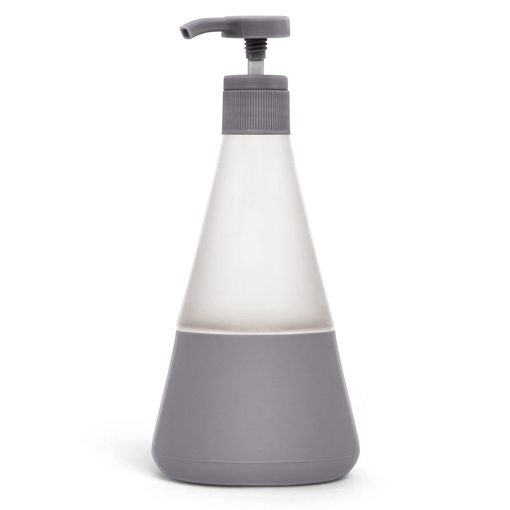 Cleancult Glass Dish Soap Dispenser with Pump, Refillable Glass 15 oz Container, Shatter Resistant, Liquid Dishwashing Detergent, Non-Slip Grip, Matte Clear Frosted Finish, Kitchen Sink
