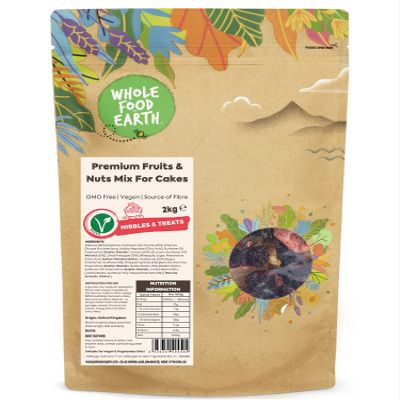 Whole Food Earth - Premium Fruits and Nuts Mix For Cakes 2 kg | GMO Free | Source of Fibre