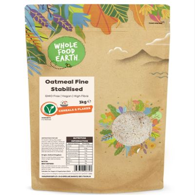Wholefood Earth Oatmeal Fine Stabilised 3 kg | GMO Free | High Fibre