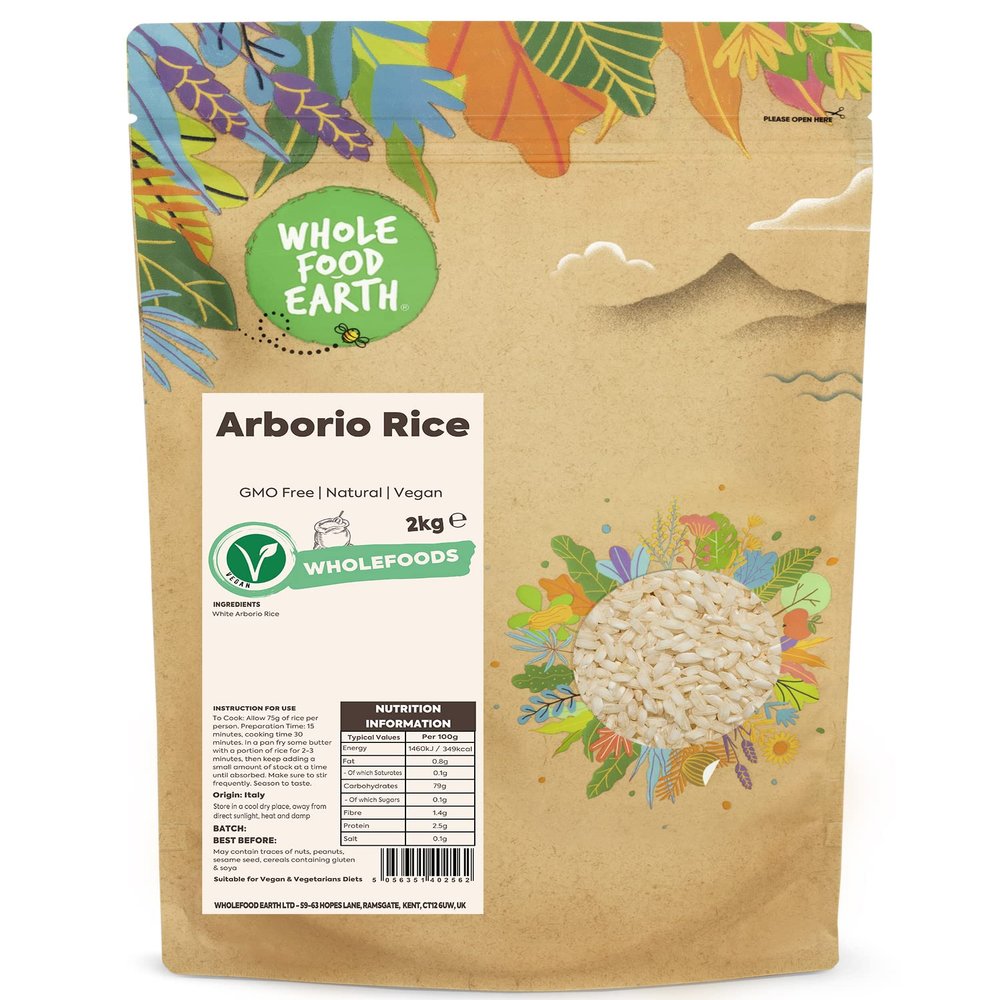 Wholefood Earth Arborio Rice 2 kg | GMO Free | Natural |