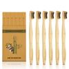 Bamboo Toothbrush, Biodegradable Soft Bristles Toothbrushes, Wooden Toothbrush with Wave-Shaped Two-Color Bristles and Larger Thicker Handle (6 Pcs) view 1