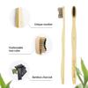 Bamboo Toothbrush, Biodegradable Soft Bristles Toothbrushes, Wooden Toothbrush with Wave-Shaped Two-Color Bristles and Larger Thicker Handle (6 Pcs) view 2