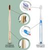 Bamboo Toothbrush, Biodegradable Soft Bristles Toothbrushes, Wooden Toothbrush with Wave-Shaped Two-Color Bristles and Larger Thicker Handle (6 Pcs) view 3