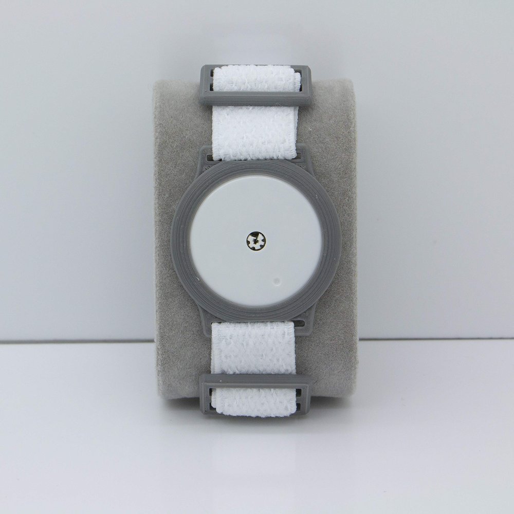 Freestyle Libre 1/2 Sensor Armband Holder - Super Soft Elastic Fabric - White/Grey