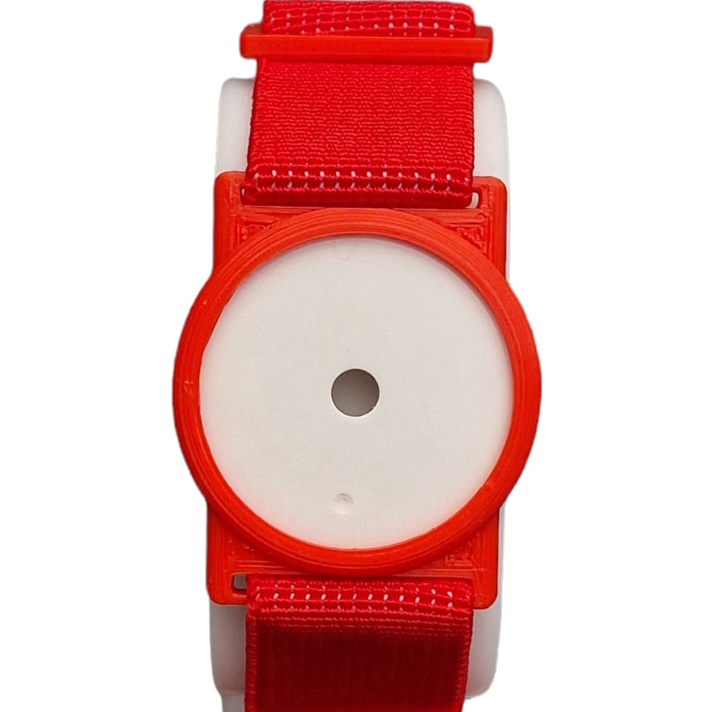 CGM Clips UK - Sensor Armband Holder/Protector Compatible with Freestyle Libre 1/2 - Red w Red Strap