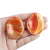 Artistone Red Carnelian Agate Crystal Thumb Worry Stone for Anxiety Natural Polished Healing Pocket Palm Energy Chakra Thumb Stone Sets for Yoga,Meditation,Stress Relieving(2pcs) view 2
