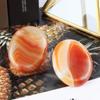 Artistone Red Carnelian Agate Crystal Thumb Worry Stone for Anxiety Natural Polished Healing Pocket Palm Energy Chakra Thumb Stone Sets for Yoga,Meditation,Stress Relieving(2pcs) view 4