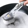 1Pc Dish Brush Household Kitchen Cleaning Brushs Long Handle Automatic Liquid Filling Artifact view 2