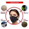 Generise Reusable Face Mask Black Face Mask x5 - Polyurethane Breathable Washable Face Mask - Unisex (Black) view 4
