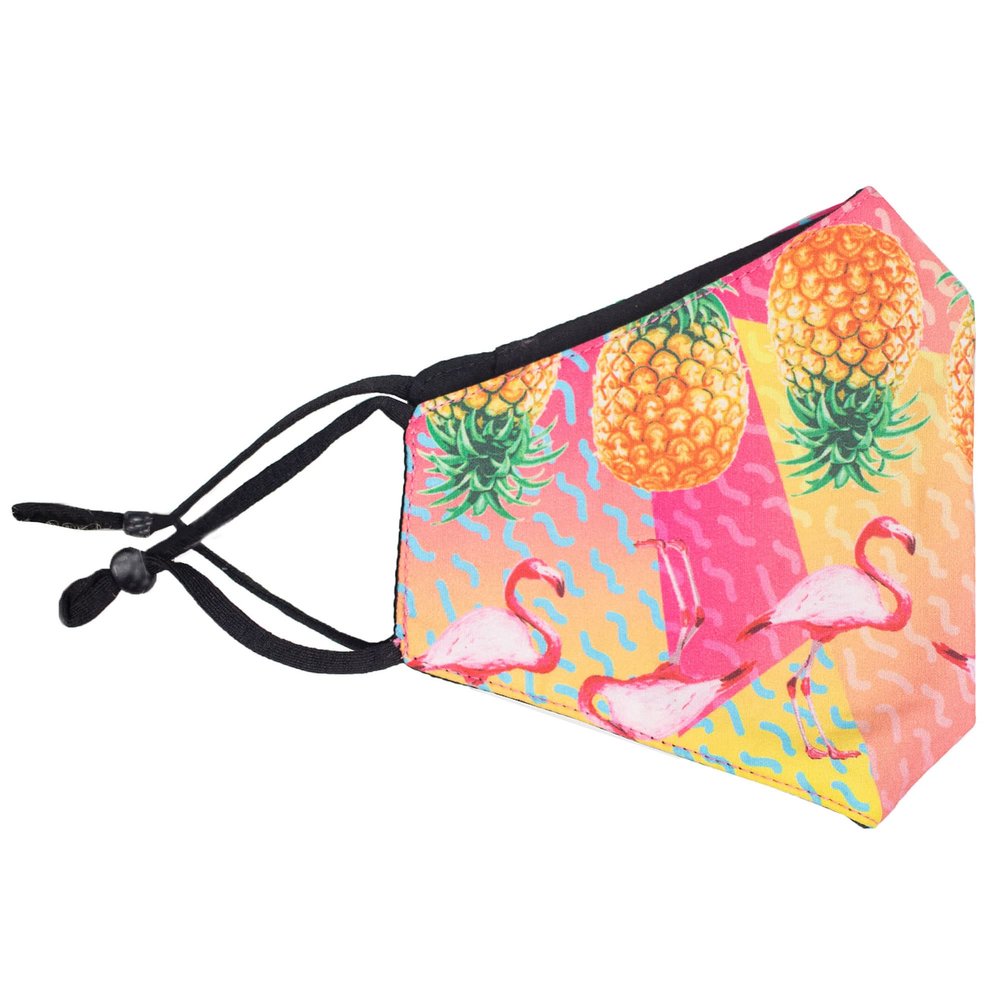 Myga Bamboo Tropical Flamingo and Pineapple Face Covering - Face Mask Protect Cover