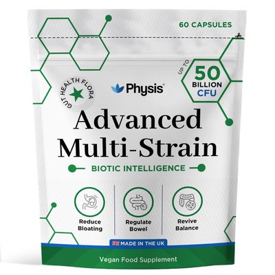 Physis 50 Billion CFU Probiotics for Gut Health | Digestion | Bloated Stomach Relief | 60 Capsules (up to 2 Month Supply) | Complete Gut Repair | Probiotics for Men & Women | Made in The UK
