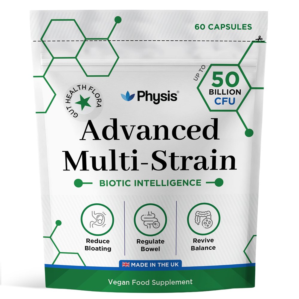 Physis 50 Billion CFU Probiotics for Gut Health | Digestion | Bloated Stomach Relief | 60 Capsules (up to 2 Month Supply) | Complete Gut Repair | Probiotics for Men & Women | Made in The UK