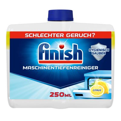 Finish Citrus Machine Deep Cleaner, Liquid Machine Cleaner Against Limescale and Grease for a Clean Dishwasher, Economy Pack of 1 x 250 ml Lemon Scent