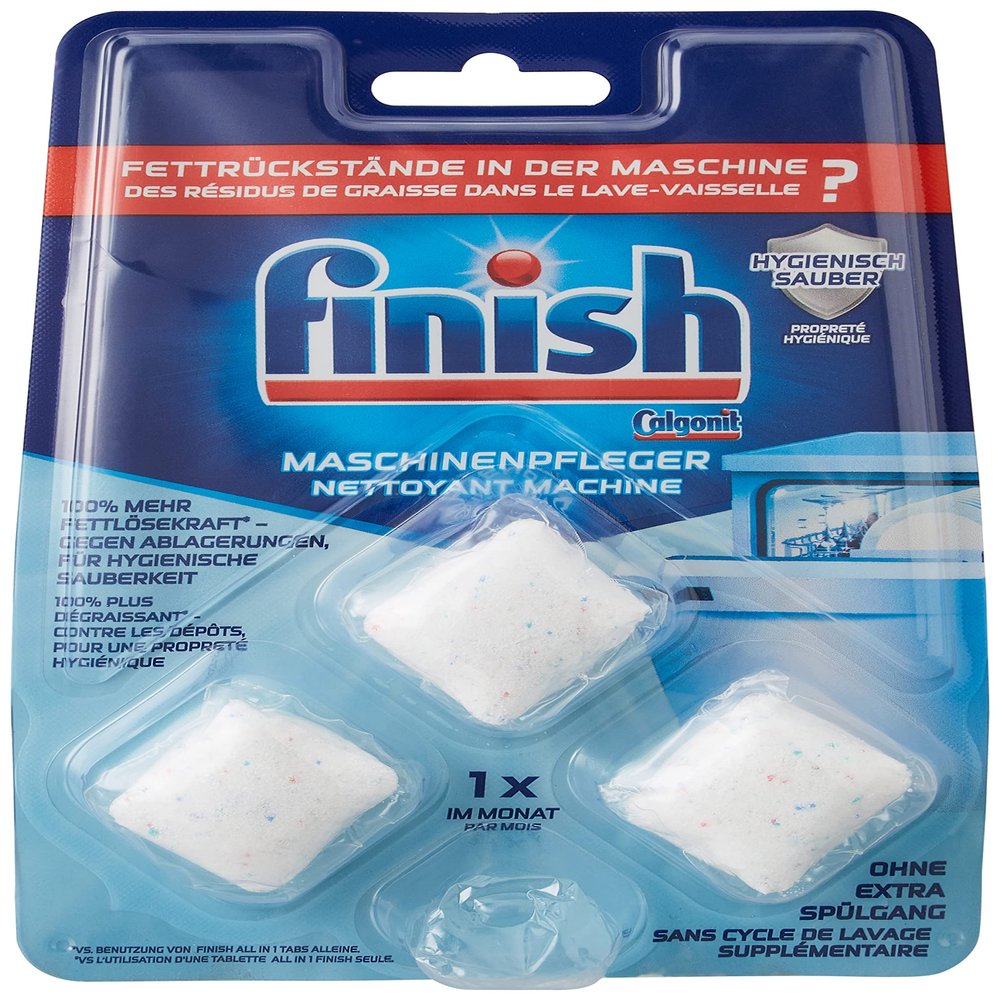Finish Machine Care Tabs - Dishwasher Tablets Against Dirt and Grease Inside the Dishwasher, Dishwasher Cleaner Tablets, 3 Count (Pack of 1)