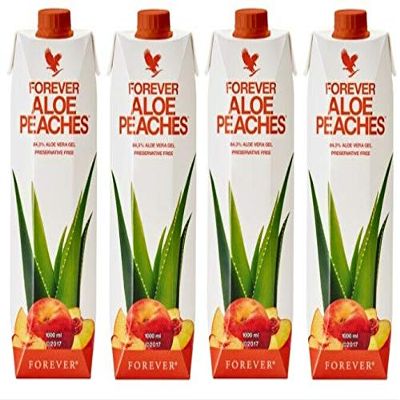 Forever Living Aloe Peaches 100% Natural Pure Juice for Drinking 4 x 1 Litre (New Stock)