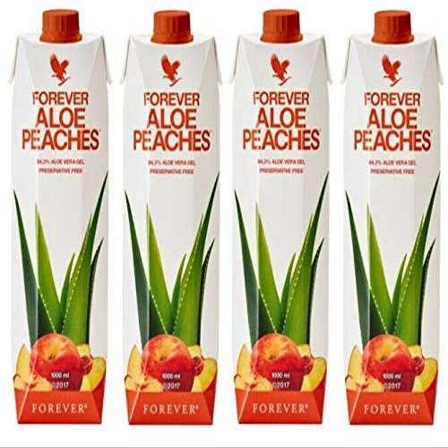 Forever Living Aloe Peaches 100% Natural Pure Juice for Drinking 4 x 1 Litre (New Stock)