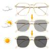 ACXZ Photochromic Sunglasses Progressive Multifocal Sun Reading Glasses, Ladies Trendy Oversized Reader Eyeglasses, Champagne, Black, Green, Transparent White, 2.5 view 3