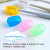 5 Pieces Toothbrush Cover, Travel Portable Toothbrush Head Covers Case Holder Clip Blue/Pink/Yellow/Green/Clear Toothbrush Cover Set, Anti-Dust PP Toothbrush Protector Cap for Camping Family School view 3