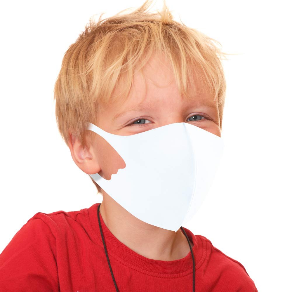 Generise Kids Face Masks x1 Kids Face Masks Washable UK Stock - Polyurethane Breathable Washable Face Mask - Unisex (White)