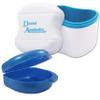 Dental Bath and Retainer Case ~ Storage Case and Container for Soaking Ortho Retainers, Sports Dental Appliances, Dentures & More (Blue Bath, Blue Case) view 1