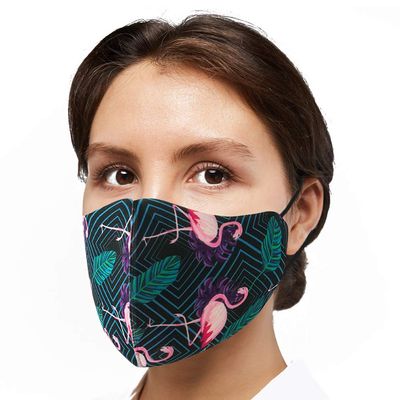 Generise Reusable Face Mask Adjustable Face Mask x10 - Breathable Washable Face Mask - Unisex (Flamingo)