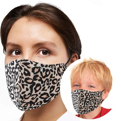 Generise Reusable Face Mask Adjustable Face Mask x2 - Breathable Washable Face Mask - Unisex (Leopard Brown)