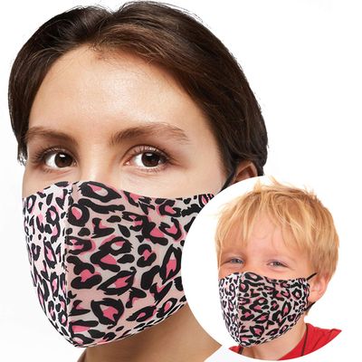 Generise Reusable Face Mask Adjustable Face Mask x3 - Breathable Washable Face Mask - Unisex (Leopard Pink)