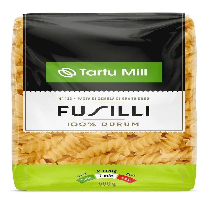 3Kg Fusilli Dry Pasta 100% Durum Wheat Premium Semolina Macaroni Tartu Mill (6 x 500g)