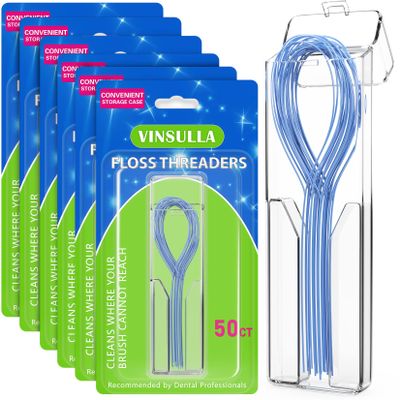 Floss Threaders for Braces, Bridges, and Implants (50 Count (Pack of 6))